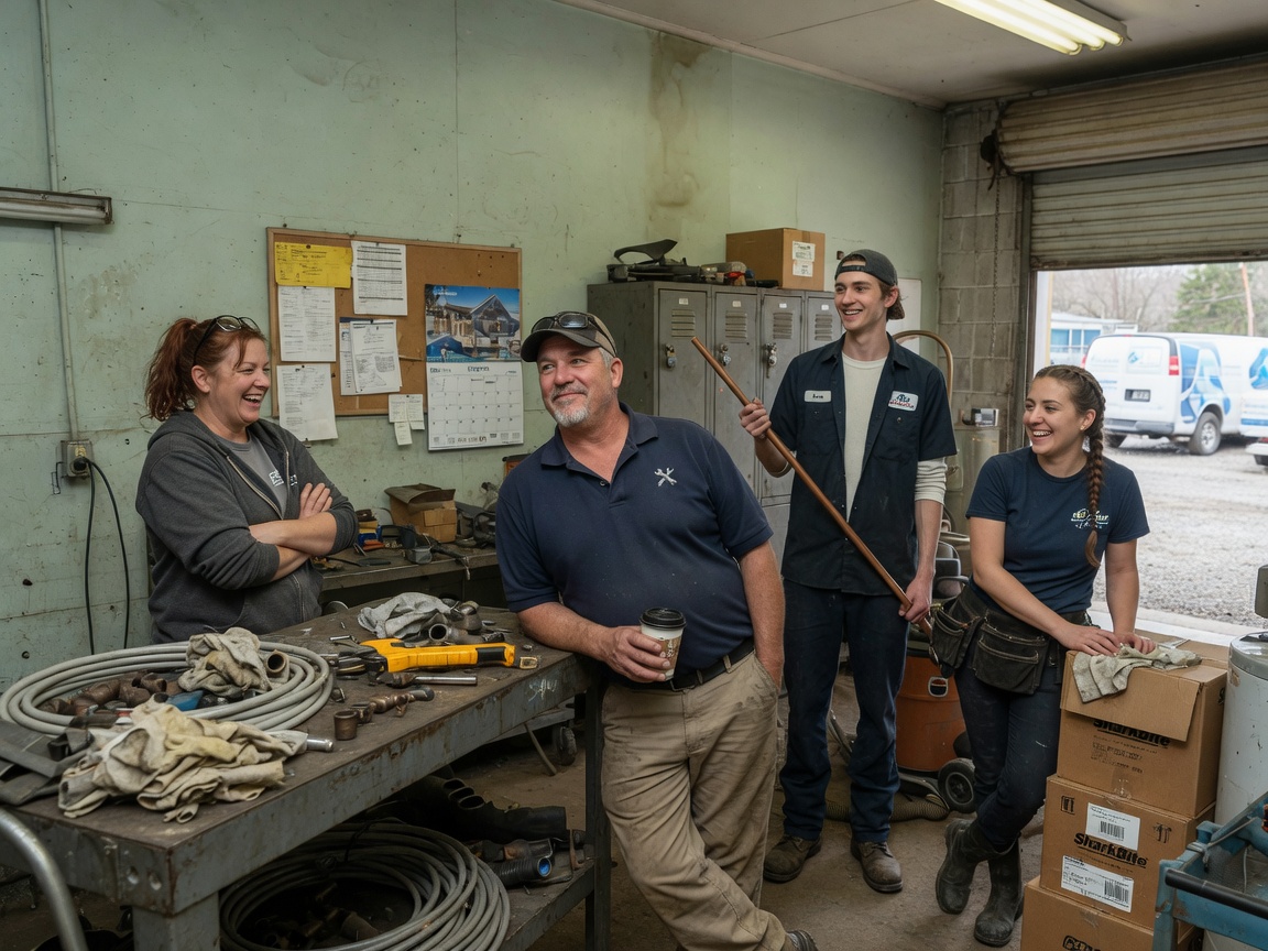 The On A Budget Rooter team at work in Delta